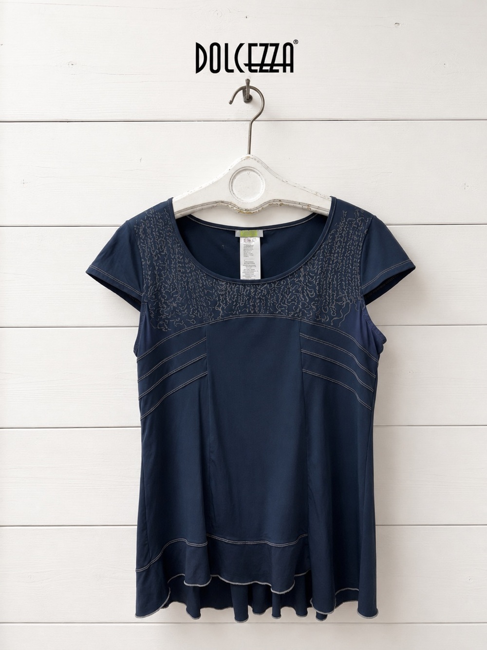 DOLCEZZA NAVY PEPLUM TOP SIZE L